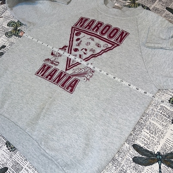 Fruit Of The Loom USA Made Maroon Mania Crewneck Sweatshirt - Picture 8 of 8